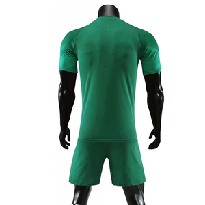 Conjunto de Uniforme de Fútbol de Manga Corta Verde para Hombre, Jersey y Pantalones Cortos Deportivos de Color Sólido, Ropa Deportiva de Verano, Logotipo Frontal Personalizado para el Equipo - Product Image 1
