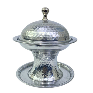 Arabic Style Stainless Steel Khajoor <b>Pot</b> <b>Lid</b> Stand Gold Finished Handmade Eco-Friendly Decorative Date Bowl Serving Bowl Ramadan - Product Image 6