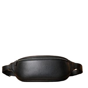 Basé sur des articles similaires, il s'agit d'un sac banane ou sac ceinture en cuir noir, souvent stylisé comme un sac en cuir décontracté unisexe. - Product Image 1