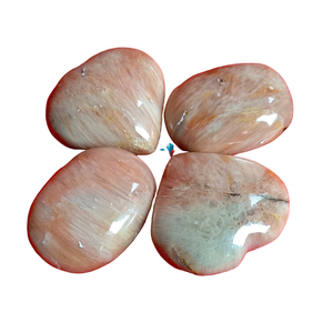 Alta venta artesanía de cristal indio melocotón Scolecite Palma piedra amor tema curación cristal recuerdo decoración del hogar regalo tallado - Product Image 1