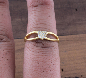 Luxury Gold Plated Heart Shape Cubic Zirconia <b>Ring</b> Sparkly <b>CZ</b> Romantic Love Engagement Wedding Band <b>Ring</b> Women Wholesale Jewelry - Product Image 1