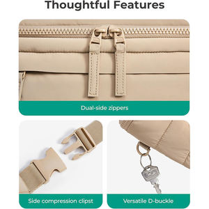 Unisex Waterproof Polyester Fanny Pack Two-Way Zipper Closure Adjustable Strap Puffy <b>Pillow</b>-<b>Shaped</b> Belt Waist Bag Outdoor Travel - Product Image 5