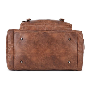 Sac de sport tendance en cuir véritable avec fermeture éclair, capacité de 36 à 55 L, idéal pour la gym, les sports, les affaires et les voyages de week-end - Product Image 3