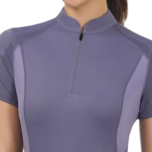 Chemises d'équitation respirantes à demi-zip, prix de gros, design et logo personnalisés, manches courtes - Product Image 6