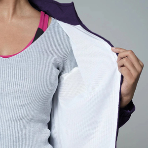 Blouson Bomber Unisexe Violet avec Fermeture Éclair, Col Montant, Coupe-Vent, Décontracté, Automne, Coupe Classique, Extérieur en Polyester, Couleur Unie, Poches - Product Image 5