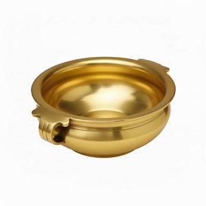 Simple Gold Decorative Bowl Perfect For Flower Decoration On Festive And Events Elegant Table Centerpiece Wholesale From India - Product Image 1
