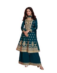 Último diseñador Faux Georgette bordado secuencia trabajo Sharara traje por Fab Zone - Product Image 1