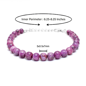 Pulsera Clásica de Rubí Rosa Natural, Plata de Ley 925, Gema Lisa, Hecha a Mano, Joyería al por Mayor, Regalo de Moda para Mujer - Product Image 2