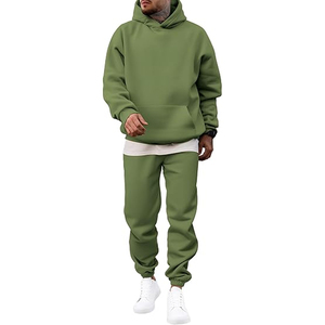 Conjunto Deportivo Informal de Algodón para Hombre, Sudadera con Capucha y Pantalones Deportivos, Ropa Deportiva para Gimnasio, Correr, Uso Diario - Product Image 1