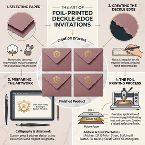 Cartes d'invitation imprimées sur papier festonné avec enveloppes pour mariages, événements, papeterie de luxe, cadeaux, célébrations et vente en gros - Product Image 6