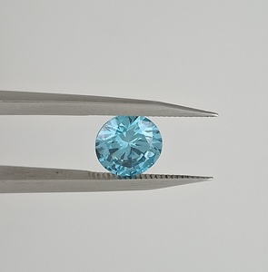 Pierre synthétique ronde de 1 carat, bleu intense fantaisie, certifiée IGI, cultivée en laboratoire (CVD HPHT), clarté VS1, pierre libre pour fiançailles - Product Image 3