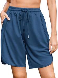 Shorts de Mujer con Logotipo Personalizado Bordado, MOQ Bajo, 100% Algodón, Cierre con Cordón, Ropa Deportiva, Casual, para Gimnasio - Product Image 2