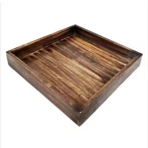 Modern Iron Handle Pure <b>Wooden</b> <b>Serving</b> Platter Rounded Shape Home Kitchen Hotel Restaurant Natural <b>Wooden</b> <b>Serving</b> <b>Tray</b> - Product Image 5