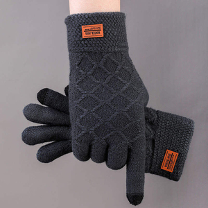2025 New Arrival Thickened Cold Proof Outdoor Riding Jacquard Knitted <b>Gloves</b> Women Men Fleece Lining Touchscreen <b>Gloves</b> - Product Image 6