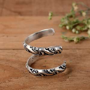 SHYAM JEWELRS Handmade <b>925</b> Sterling <b>Silver</b> Luxury Arthritis Splint <b>Ring</b>-Adjustable Spiral Knuckle Support for Joint Pain - Product Image 3