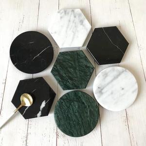 Natural Marble Style Gray Coasters 4 Inch Square Absorbent Beverage <b>Mats</b> Home Decor Coffee <b>Table</b> Protection for All Types Cups - Product Image 2