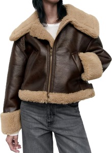 Chaqueta de Cuero Premium con Cuello de Piel Desmontable, Forro Suave y Cálido, y Soluciones de Fabricación ODM - Product Image 6