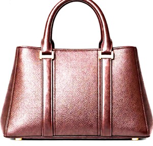 Royaa Full Grain Pebbled Leather Structured Trapezoid Tote Top Handle Purse Minimalist Work Bag Beach Zipper Closure - Product Image 1