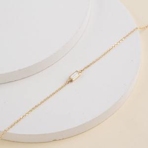 Bracelet en or 14 carats avec diamants baguette, bracelet délicat avec breloque en diamant, petit diamant, or blanc, or jaune, or rose, cadeau pour elle, anniversaire - Product Image 3