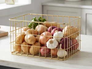 Fine Quality <b>Rectangular</b> Metal Wire <b>Storage</b> <b>Basket</b> Stackable Modern Design Multi-Purpose Neatening Organizer Stylish Home Accent - Product Image 6