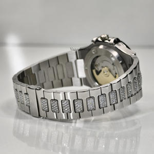 OEM Vente en gros 41mm en acier inoxydable Montre pour homme entièrement glacée Moissanite Quartz Luxe Hip Hop Style Diamant Montre Analogique Verre - Product Image 2