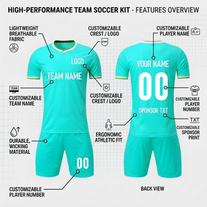 Customized Sublimation Football Uniform Kit Breathable Soccer Jersey Shorts Set High Elasticity Team Athletic Wear Custom Logo - Product Image 2