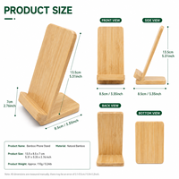 Support de chargeur sans fil en bambou 15W, charge rapide PD, organisateur de bureau en bois écologique, support de téléphone pour iPhone Android