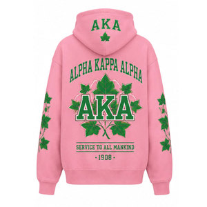 เสื้อฮู้ด Alpha Kapa Alpha AKA สีชมพูเขียวคลาสสิก เสื้อสเวตเชิ้ตชมรมพี่น้อง Greek Life Apparel เสื้อพูลโอเวอร์แสนสบาย - Product Image 6