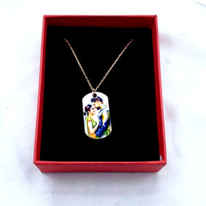 Collier pendentif photo en argent sterling 925 plaqué or rose avec chaîne en câble, style romantique - Product Image 2