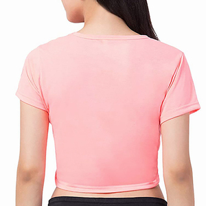 Wholesale Women's Eco-Friendly Loose Fit O-Neck Crop <b>Top</b> T-Shirts Short Sleeves Custom Logo Service Casual 100% Cotton - Product Image 3