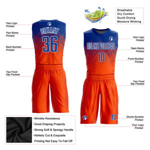 Ensemble d'uniformes de basketball d'été grande taille pour hommes, respirant, 100 % polyester, maillot et short, couleurs personnalisables, tenue de sport d'équipe haute performance - Product Image 5