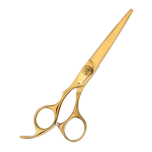 Tijeras Profesionales de Belleza y Barbería 4Cr13 con Puntas de Cuchilla Afiladas Chapadas en Oro, Acero Inoxidable, Ligeras, Plegables, para Diestros - Product Image 1