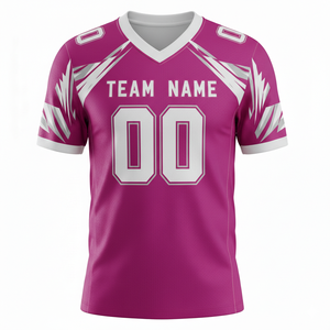 เสื้อฝึกซ้อมอเมริกันฟุตบอลแบบกำหนดเองสำหรับผู้ใหญ่ แขนสั้น ระบายอากาศได้ดี มีไซส์พลัส คอวี ผลิตจากโพลีเอสเตอร์ 100% - Product Image 2