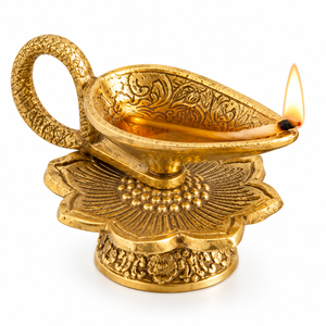 Brass Diya Decorative Oil Lamps for Diwali Puja Home Decor <b>Prayer</b> Festival Gift Handmade Indian Brass Diya Manufacturer Diwali - Product Image 1