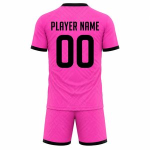 Custom Sublimation Pink <b>Soccer</b> Jersey Set Quick Dry Blank Team Football Uniform Custom Number Player Name Training Sportswear - Product Image 2