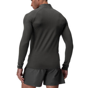 Blank Custom Compression Quick Drying 1/4 Zip up Fitness Wear Gym Training Workout Quarter Zip <b>Pullover</b> For <b>Men</b> Wholesale Tops - Product Image 2