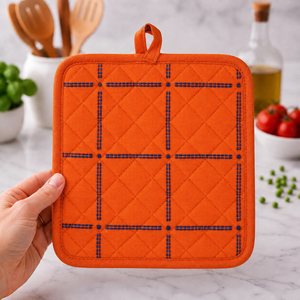 Porte-ustensiles de cuisine en coton 100% de haute qualité, 100% OEM, respectueux de l'environnement, doux, design à carreaux, fournisseur en Inde - Product Image 2