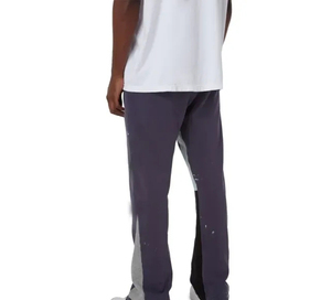 Patchwork <b>Paint</b> Splattered Flare Sweatpants Joggers Men Street Style Baggy Wide Leg Sweat Pants Stacked Flared Sweatpants - Product Image 6