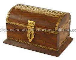 Handmade <b>Decorative</b> Carved Wooden <b>Boxes</b> Home Office Locking Wood Storage Hinged <b>Lid</b> Keepsake Carved Wooden Box - Product Image 2