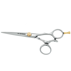 Ciseaux de barbier professionnels pour droitiers et ciseaux de coiffure en argent avec vis de réglage dorée en acier inoxydable de qualité supérieure - Product Image 6