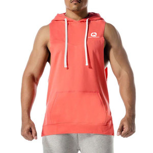 Outdoor Fitness <b>Running</b> Men Sleeveless Hoodie 100% Cotton <b>Fleece</b> Winter Quick Dry Eco-Friendly Breathable Hooded Style Modern - Product Image 1