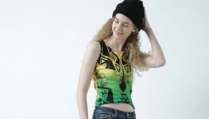 Débardeur Femme à Imprimé Géométrique, Col Rond, Sans Manches, Décontracté, Respirant, en Polyester Tricoté, Motif Vert Jaune Noir - Product Image 3