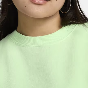เสื้อสเวตเชิ้ตคอกลมโอเวอร์ไซส์สำหรับผู้หญิง สีเขียวมิ้นท์ล้วน ผ้าฝ้ายถัก 100% ทรงไหล่ตก แขนยาว เหมาะสำหรับใส่ในฤดูใบไม้ร่วง - Product Image 2