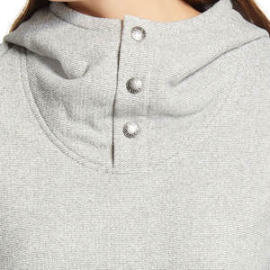 Hoodie pour femme à manches longues et couleur unie, avec coutures de haute qualité, design personnalisable (service OEM) pour les acheteurs en gros, poignets côtelés et capuche. - Product Image 5