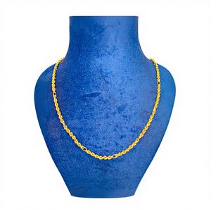Cadena de Oro Amarillo Sólido de 22K, Modelo ROSSI, para Hombre y Mujer, Hecha a Mano, con Eslabones Trenzados, Joyería Fina, Elegante para Uso Diario - Product Image 1