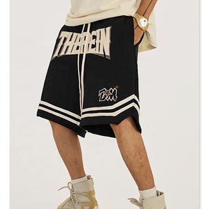 Pantalones Cortos de Baloncesto para Hombre, Cintura Media, Bordado con Letras, Secado Rápido, Transpirables, Elásticos, Poliéster/Algodón, Personalizables, Estilo Hip Hop - Product Image 1