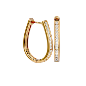 14K <b>Gold</b> Natural Diamond Hoop Earrings | Round White Diamond Ladies Hoops | Yellow White <b>Rose</b> <b>Gold</b> Luxury Fine Jewelry Gift Sets - Product Image 1