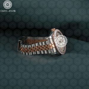 Reloj de Lujo Charm_Jewells para Mujer, Acero Inoxidable, Esfera Redonda de 40 mm, Cristal de Zafiro, Cuarzo Analógico, Diseño Hueco a la Moda - Product Image 3