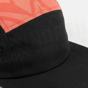 5-Panel Sport Cap <b>Black</b> Orange Geometric Print Mesh Breathable Fitted Unisex Outdoor Spring Summer Adult Hat - Product Image 4