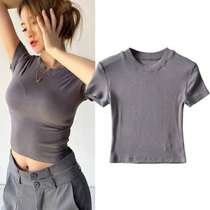 Camiseta Corta de Moda para Mujer, Algodón, Ropa Casual, Suministro de Fábrica al por Mayor - Product Image 1